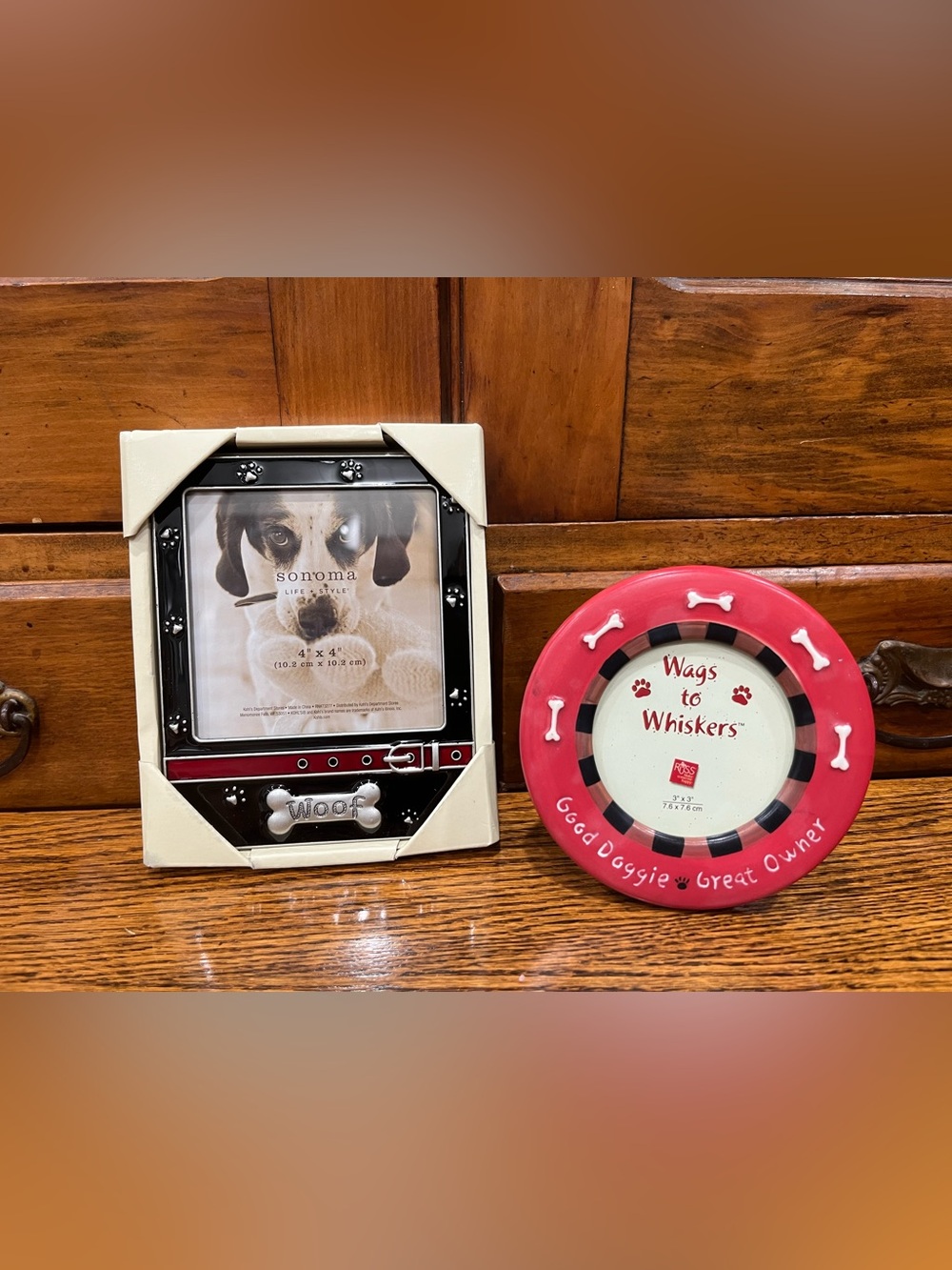 🐾❤️ Sonoma Dog Frame & Russ “Wags to Whiskers” Frame – Set of 2 – New